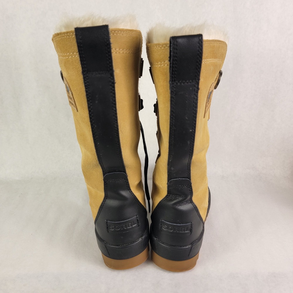 Sorel Tivoli IV Tall Waterproof Winter Boots Tan Black Womens 8.5 Snow Normcore - Picture 6 of 11